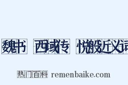 魏书·西域传·悦般近义词是什么意思的图片